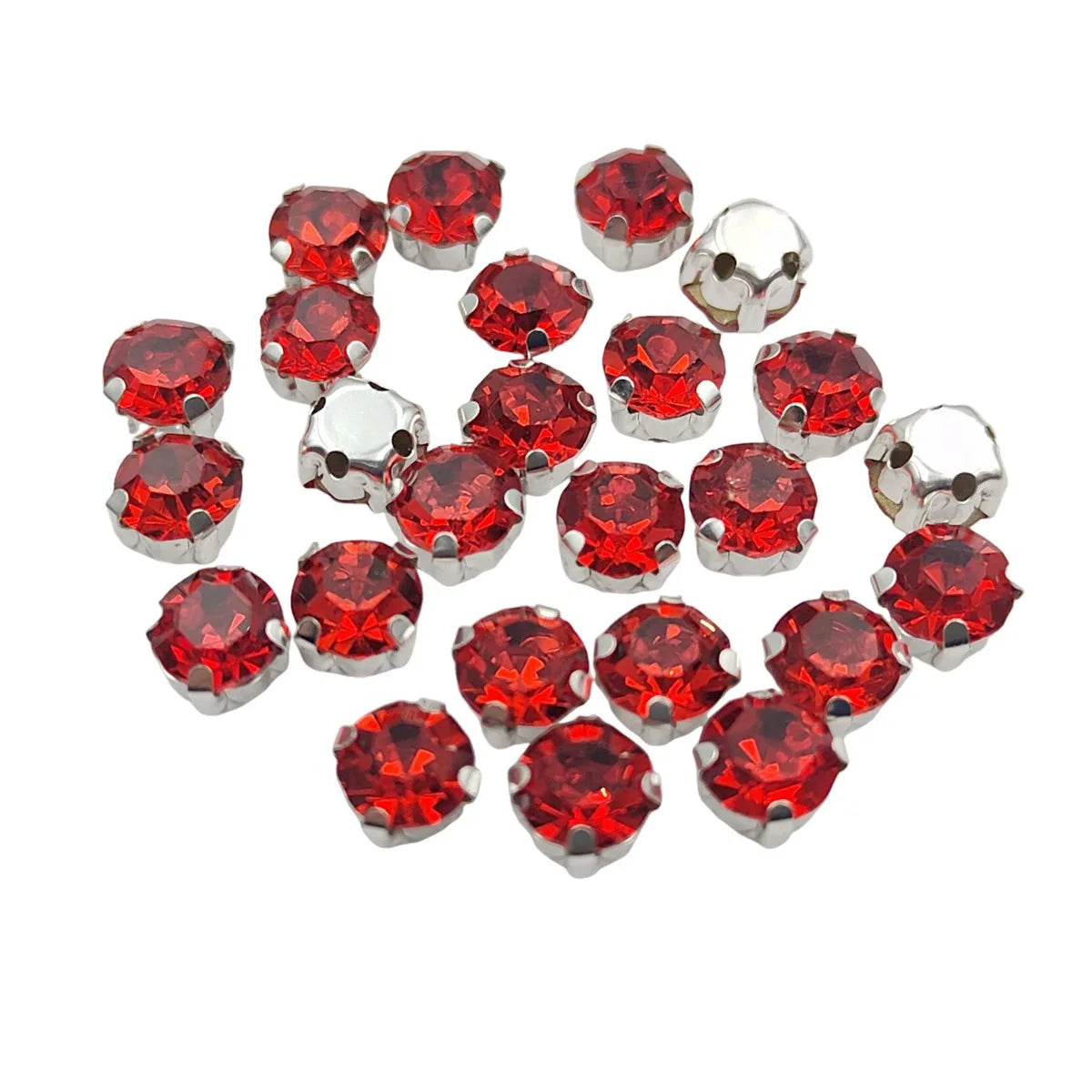 Круглые стеклянные рейнские камни с когтями – Серебряная база Sew-On Crystals для одежды, обуви и плотов