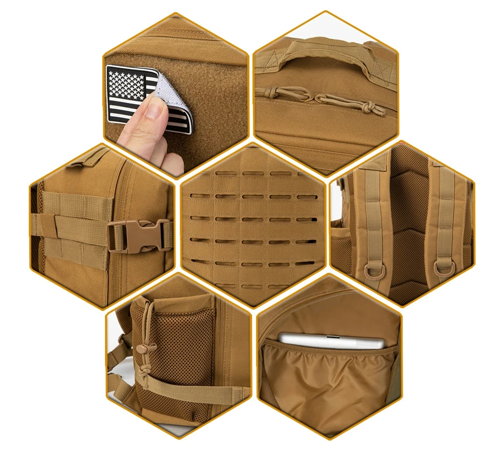 25L Тактический рюкзак - Укрытая рюкзак & MOLLLE Rucksack for Fitness, Hiking & EDC