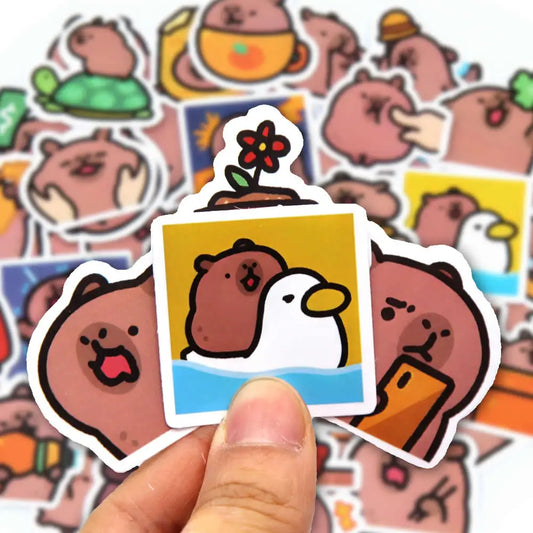 10/50/1000pcs Capybaras Stickers - Симпатичные шарики для портативных компьютеров, телефонов, автомобилей, велосипедов и детей DIY