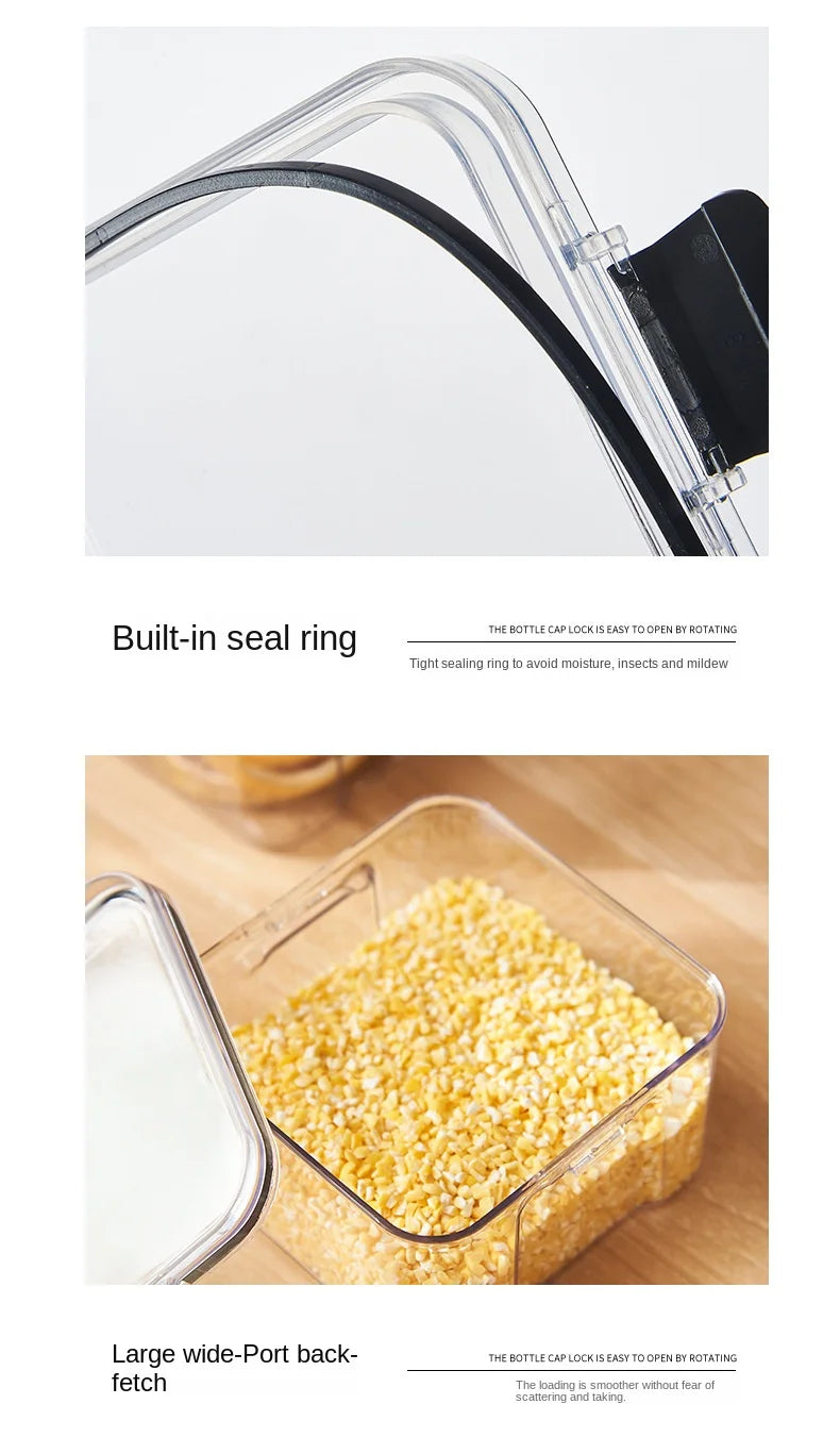 1PC Воздушно-герметизированное складское хранилище - пластиковое зерно, паста и сезонный контейнер