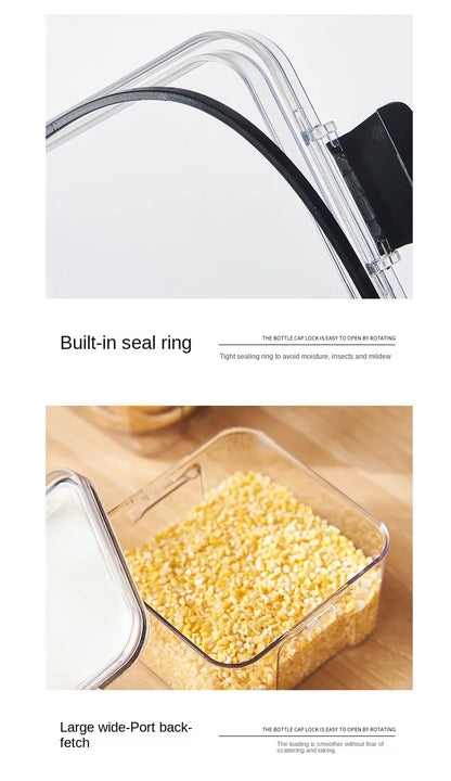 1PC Воздушно-герметизированное складское хранилище - пластиковое зерно, паста и сезонный контейнер