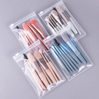 8Pcs Miscup Brush Set Concealer Brush Blosh Llous Lowder Brush Eye Show Highlighter Foundation Brush Bresh Breaty Instruments