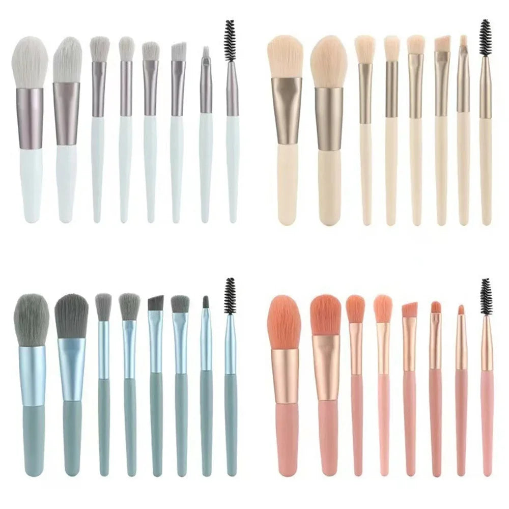 8Pcs Miscup Brush Set Concealer Brush Blosh Llous Lowder Brush Eye Show Highlighter Foundation Brush Bresh Breaty Instruments