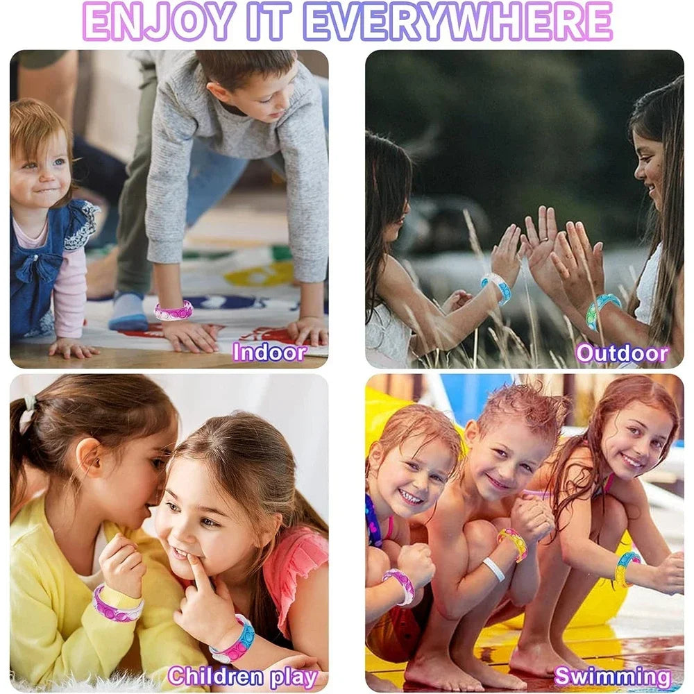 12/24/36PCS Cilicone Colorful Bubble Rristboard — детские вечеринки, подарки в день рождения, свадебные сувениры, карнавал и праздничные браслеты