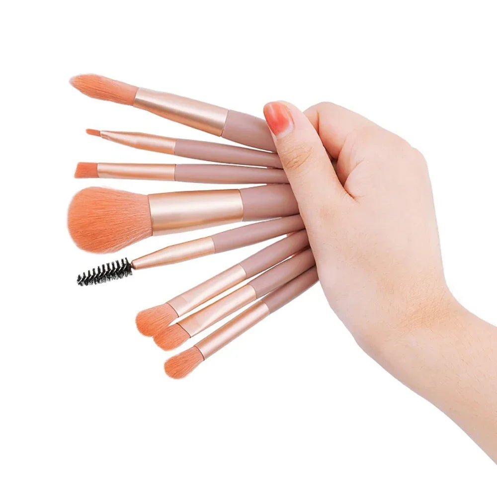 8Pcs Miscup Brush Set Concealer Brush Blosh Llous Lowder Brush Eye Show Highlighter Foundation Brush Bresh Breaty Instruments