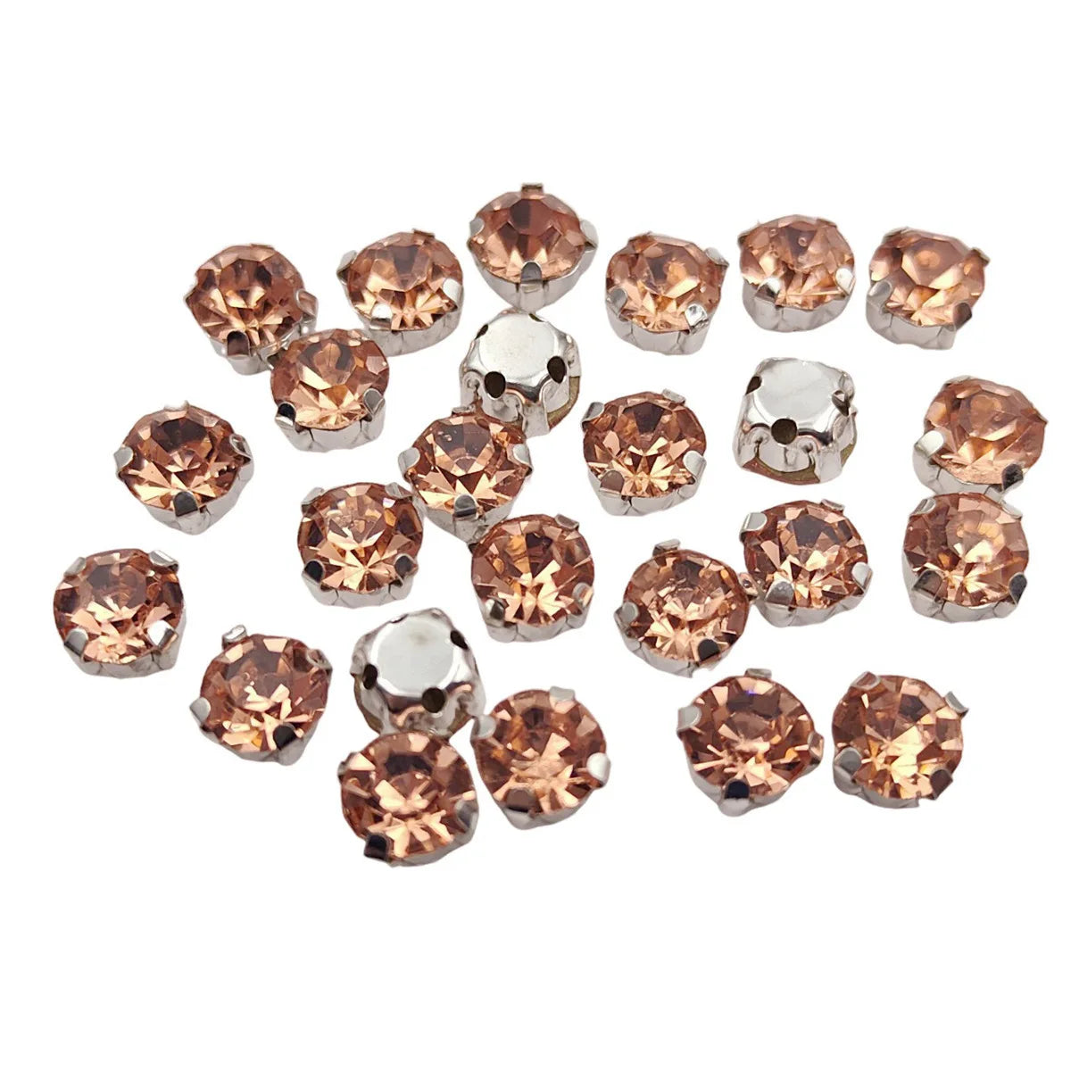 Круглые стеклянные рейнские камни с когтями – Серебряная база Sew-On Crystals для одежды, обуви и плотов